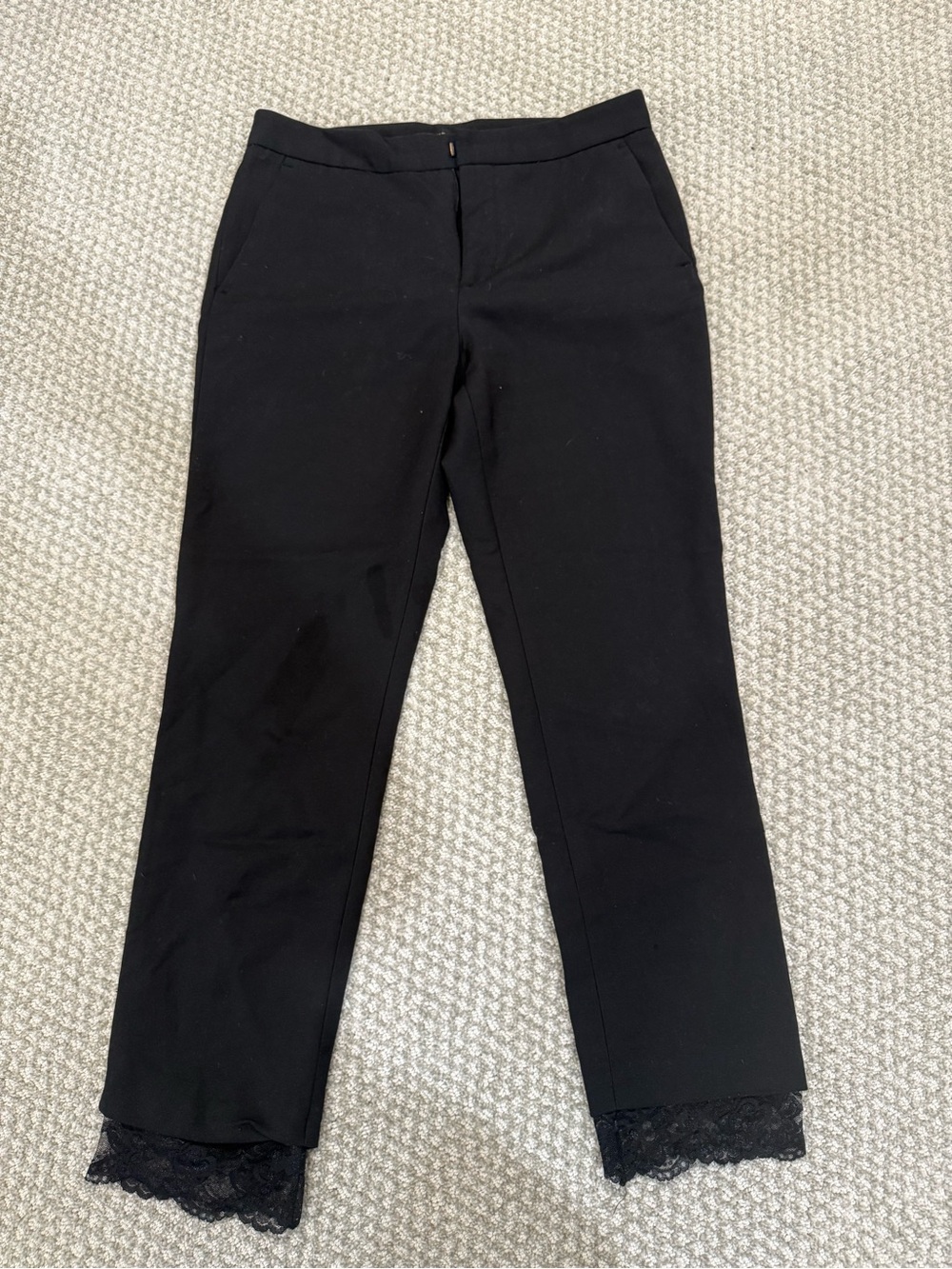 Zara Black Lace-Hem women’s Dress Pants